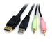 6ft 4in1 USB DisplayPort KVM Switch Cable w/ Audio &amp; Microphone proveedor